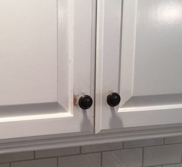 Scratched Off Cabinetry Paint
