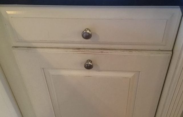 Rubbed and Worn Trash Drawer