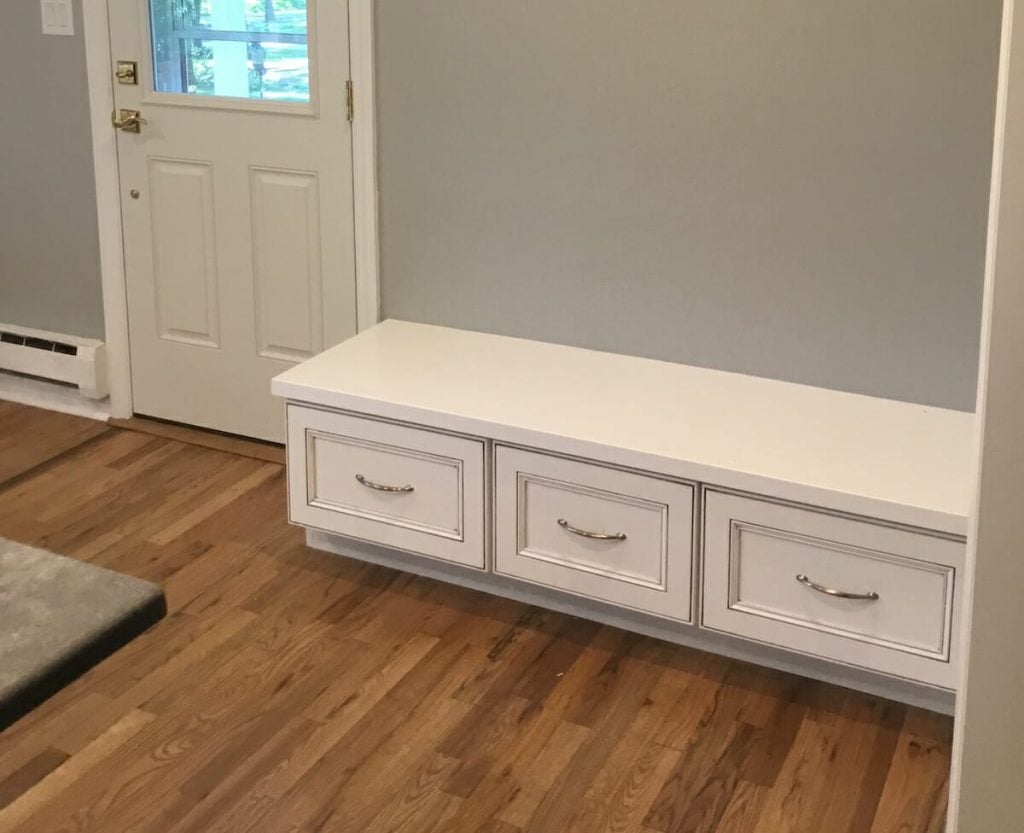Bench Built From Matching Cabinetry