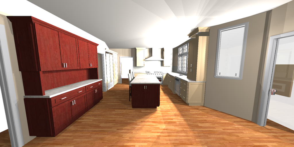 Kitchen design 3-D drawing