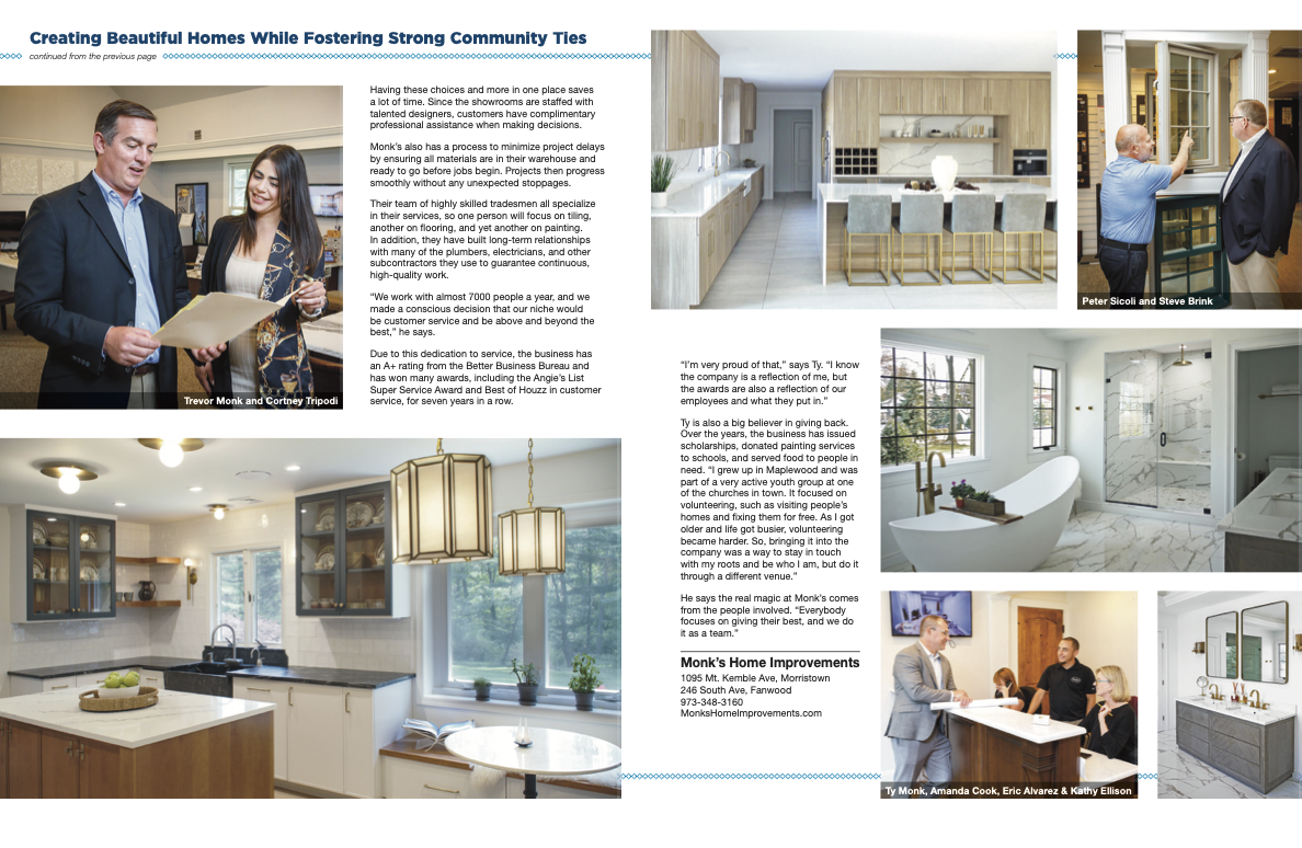 Second double-page spread of the article in Vicinity magazine