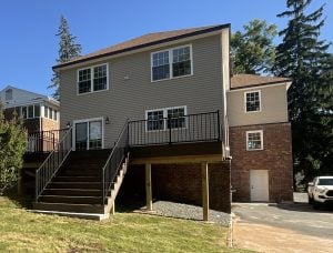 Back of home after addition and new deck